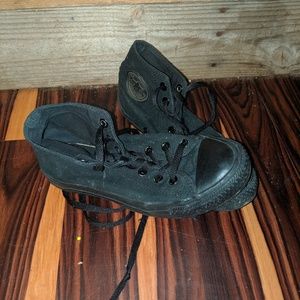 All black high top converse
